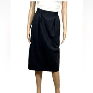 Vintage Talbots Gray 100% Wool Lined Midi A Line Skirt Size 10